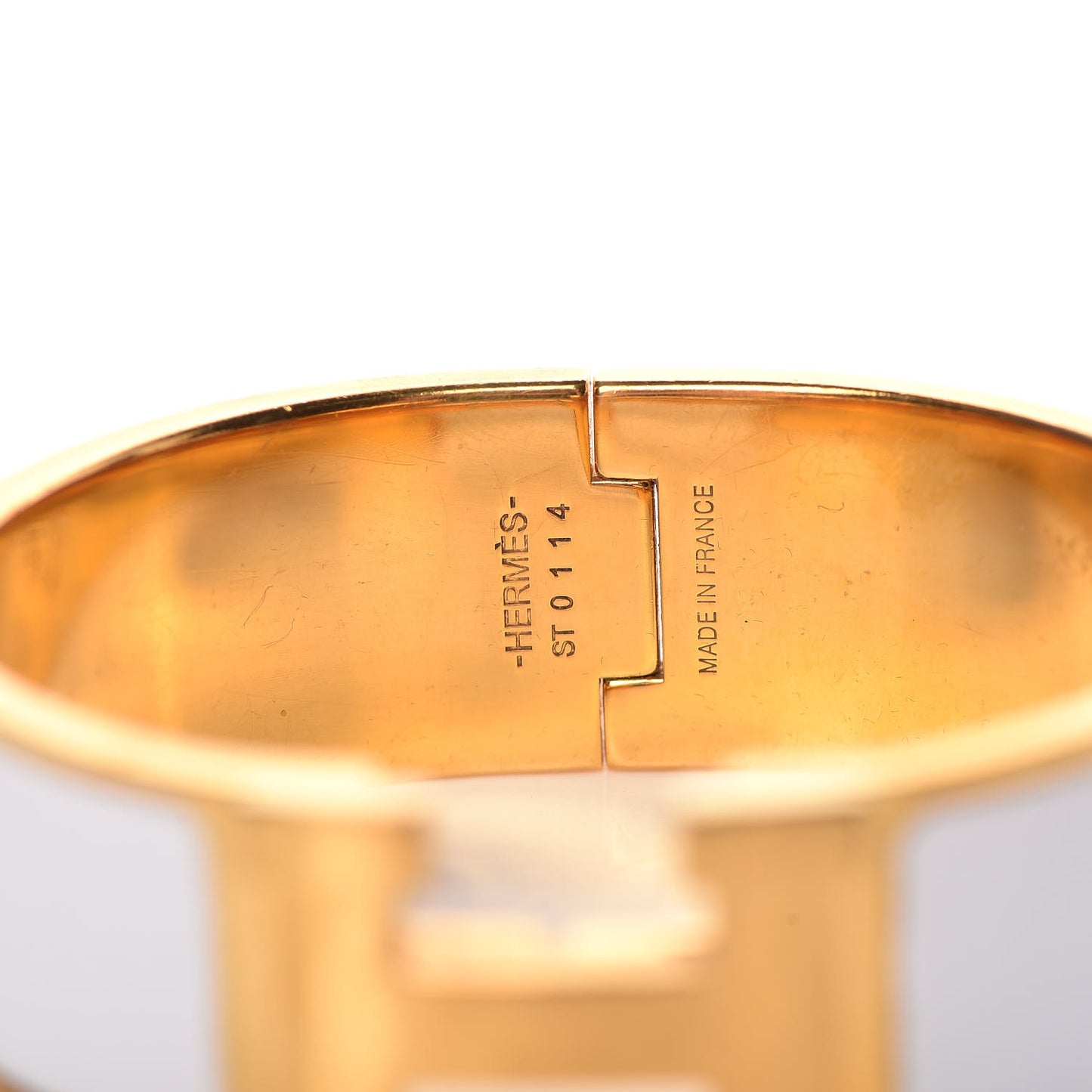 Enamel Wide Clic Clac H Bracelet PM White