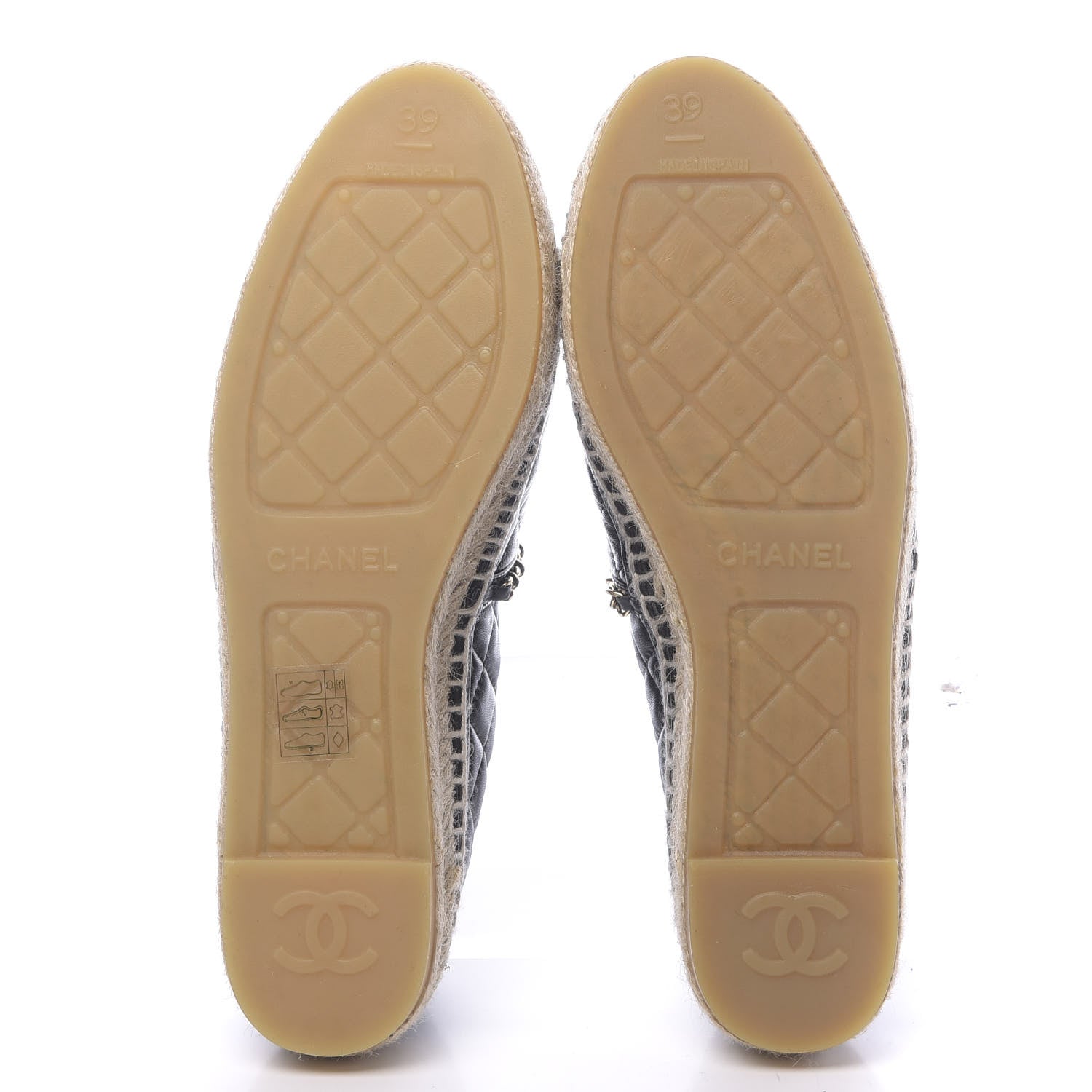 Chanel Lambskin Quilted CC Chain Espadrilles 39 Black 5 of 8
