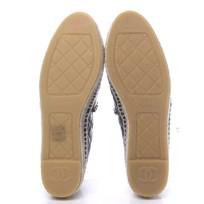 Chanel Lambskin Quilted CC Chain Espadrilles 39 Black 5 of 8