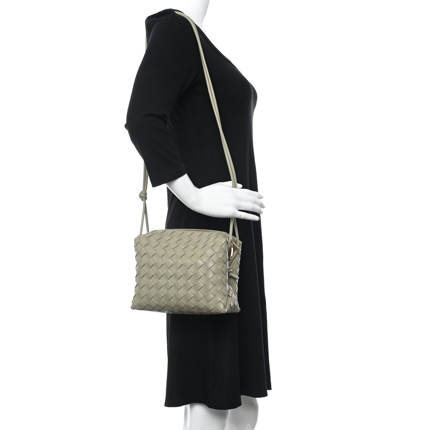 Nappa Intrecciato Small Loop Camera Bag Travertine