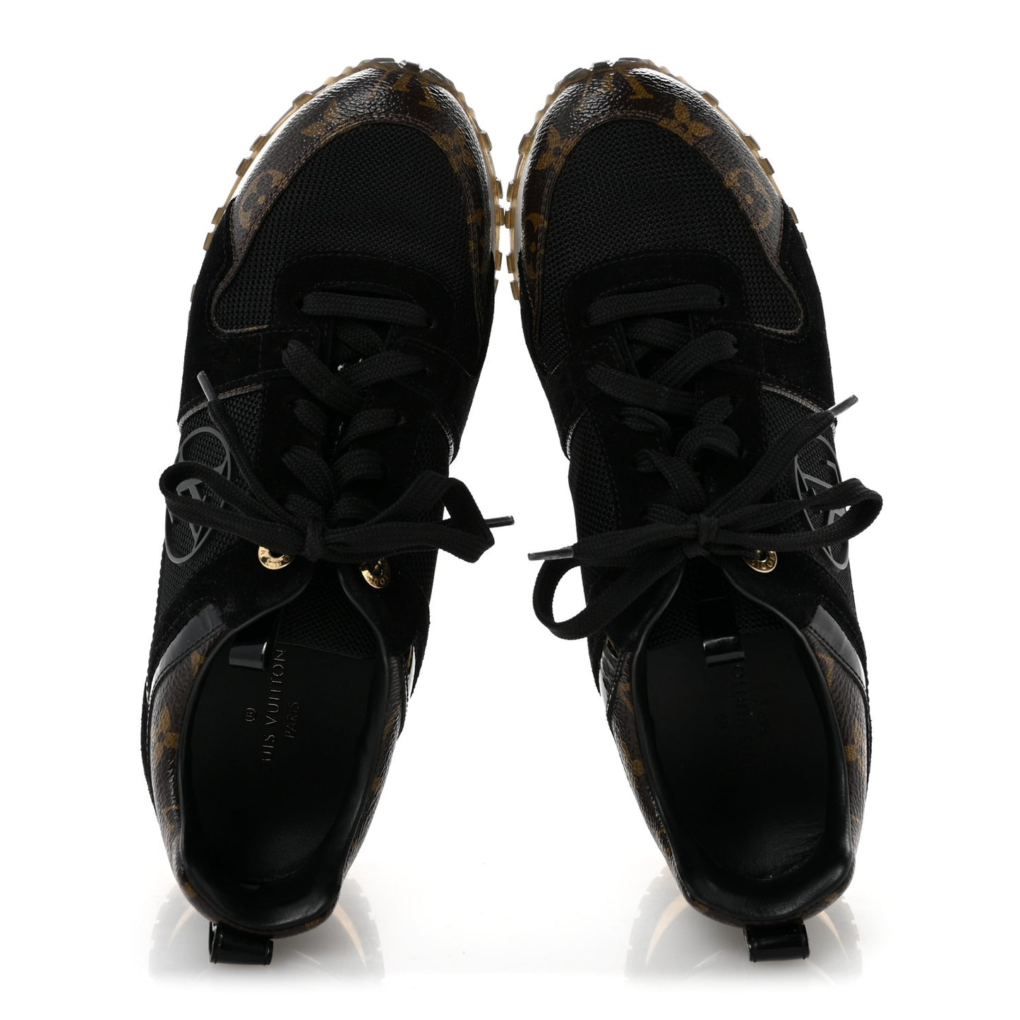 Suede Monogram Run Away Sneakers 36.5 Black