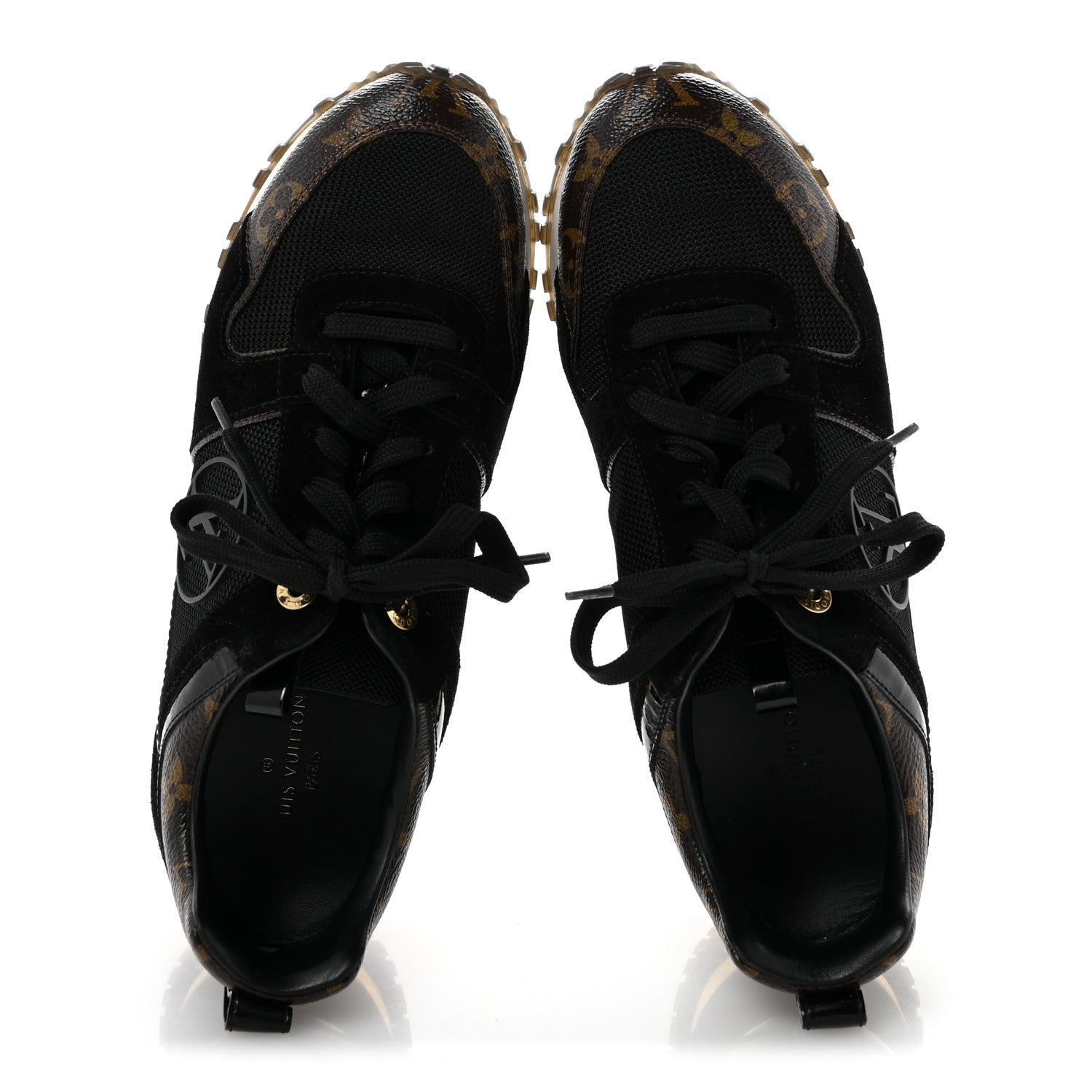 Louis Vuitton Suede Monogram Run Away Sneakers 36.5 Black 2 of 11
