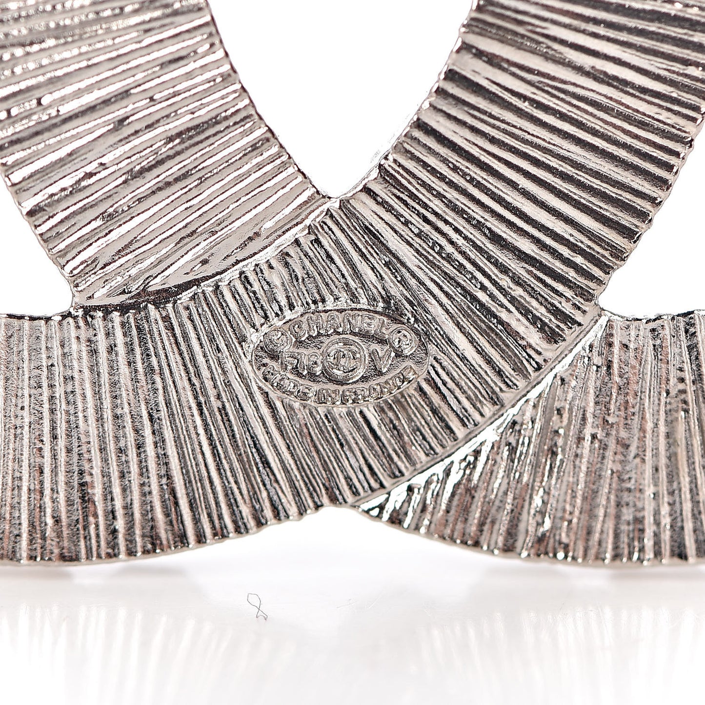 Baguette Crystal CC Brooch Silver