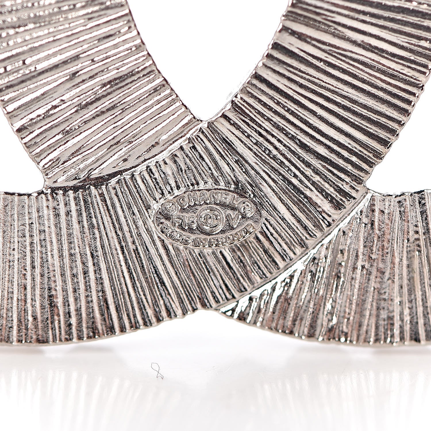 Chanel Baguette Crystal CC Brooch Silver 4 of 4