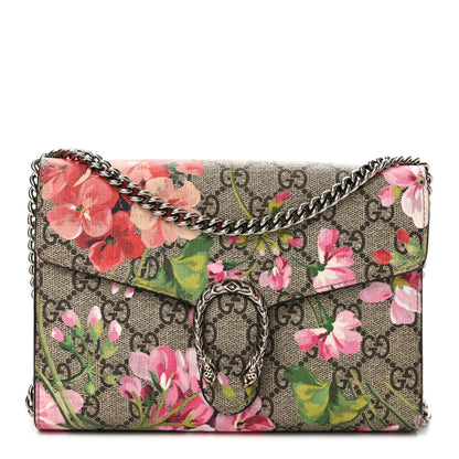 Gucci GG Supreme Monogram Blooms Mini Dionysus Chain Wallet Beige Multicolor Dry Rose 1 of 11