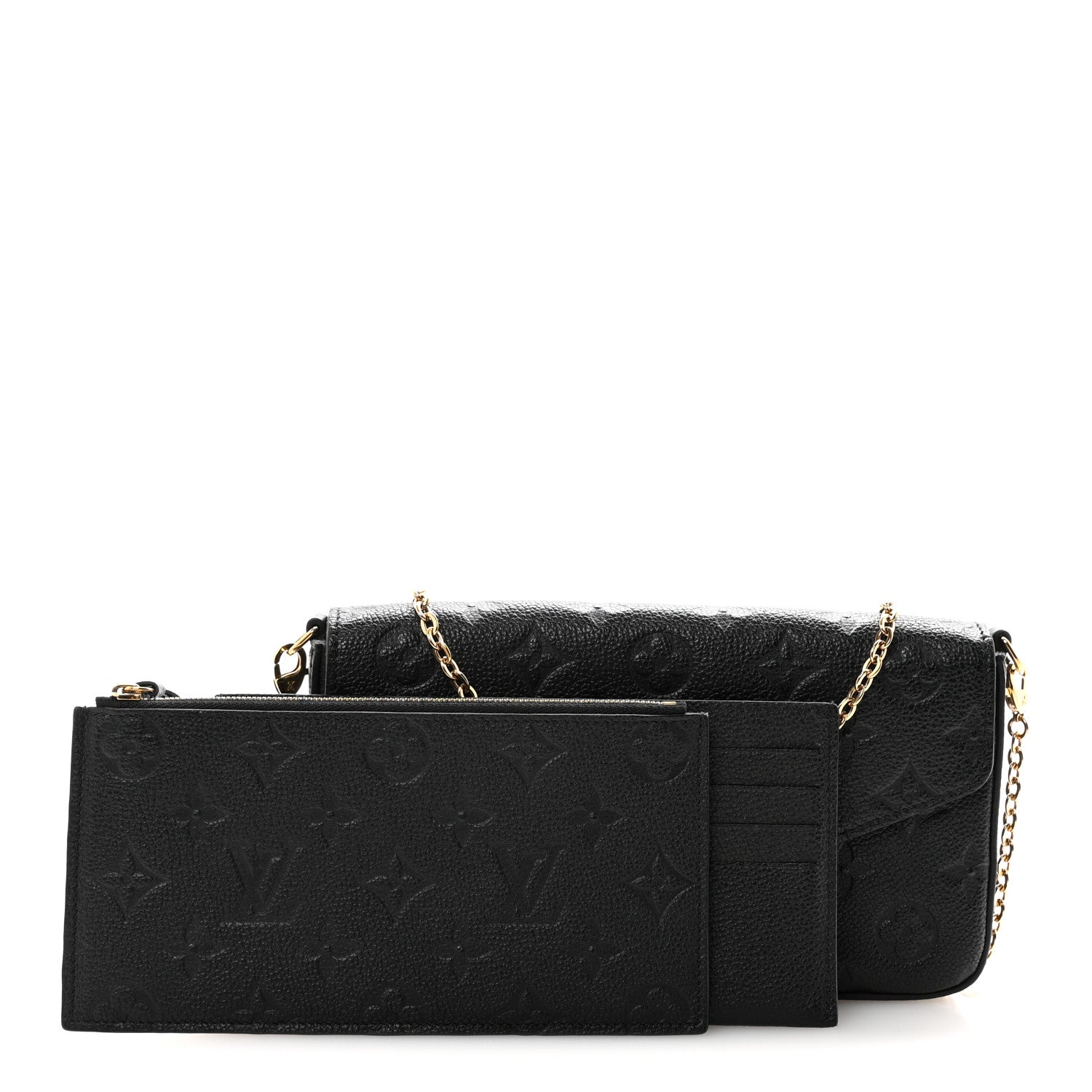 Louis Vuitton Empreinte Pochette Felicie Chain Wallet Black 3 of 11