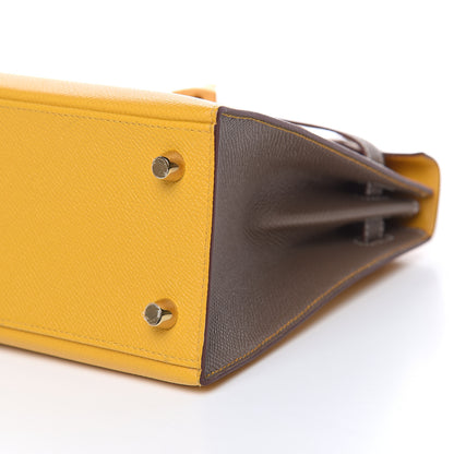 Hermes Epsom Horseshoe Kelly Sellier 25 Jaune Ambre Etoupe 31 of 34
