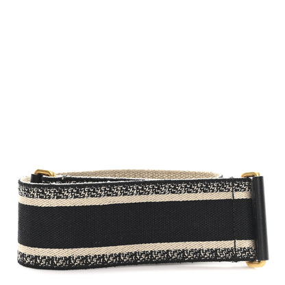 Christian Dior Canvas Embroidered Shoulder Strap Black 2 of 4