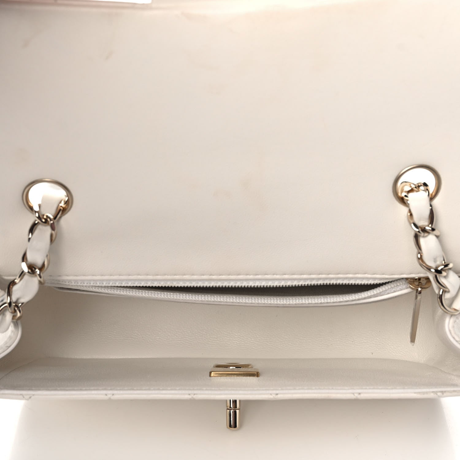 Chanel Lambskin Quilted Mini Rectangular Flap White 4 of 12