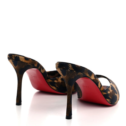 Christian Louboutin Satin Leopard Print Me Dolly 85 Sandals 36.5 Black 4 of 7