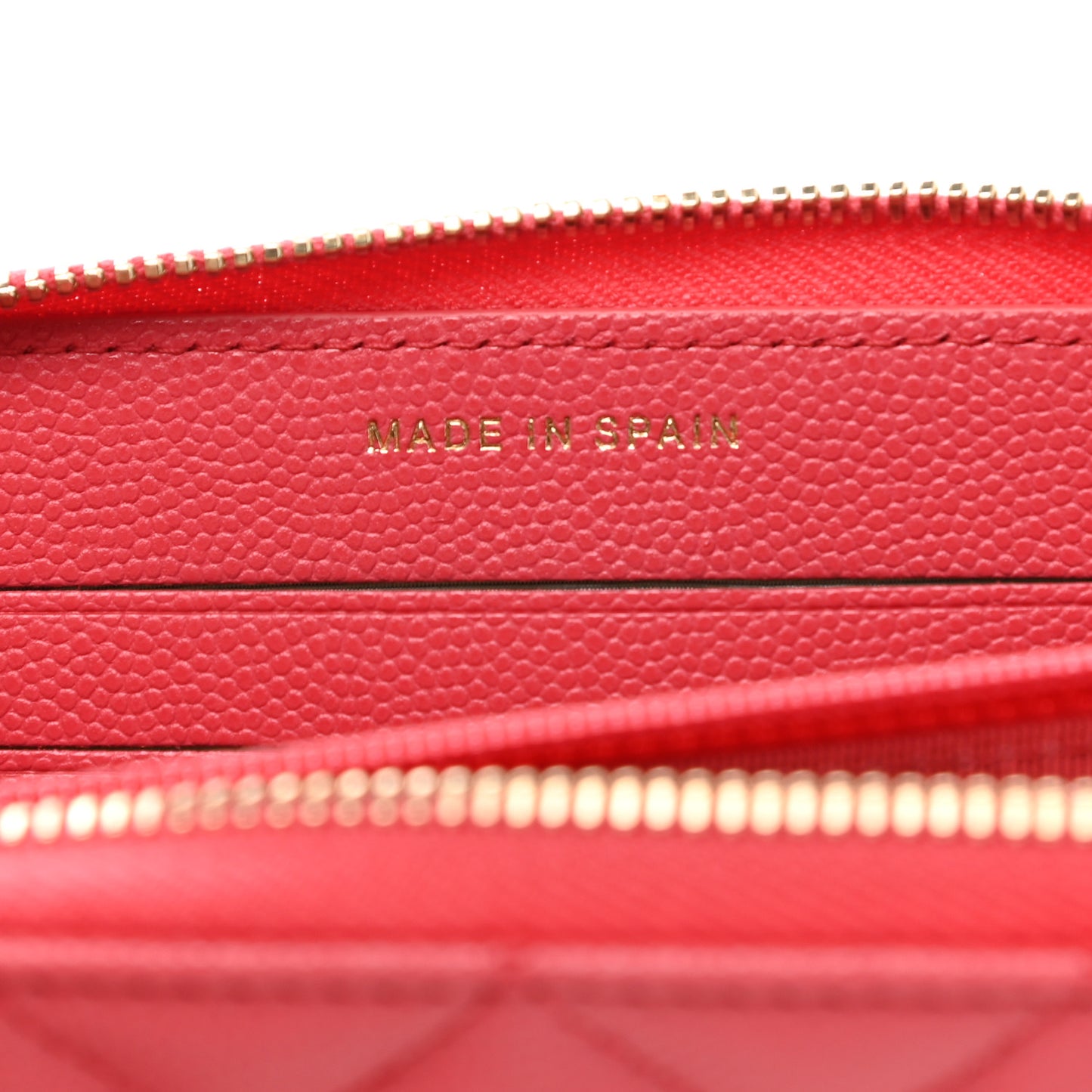 Caviar Quilted Medium Zip Around Wallet Dark Pink