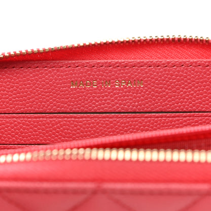 Chanel Caviar Quilted Medium Zip Around Wallet Dark Pink 7 of 8