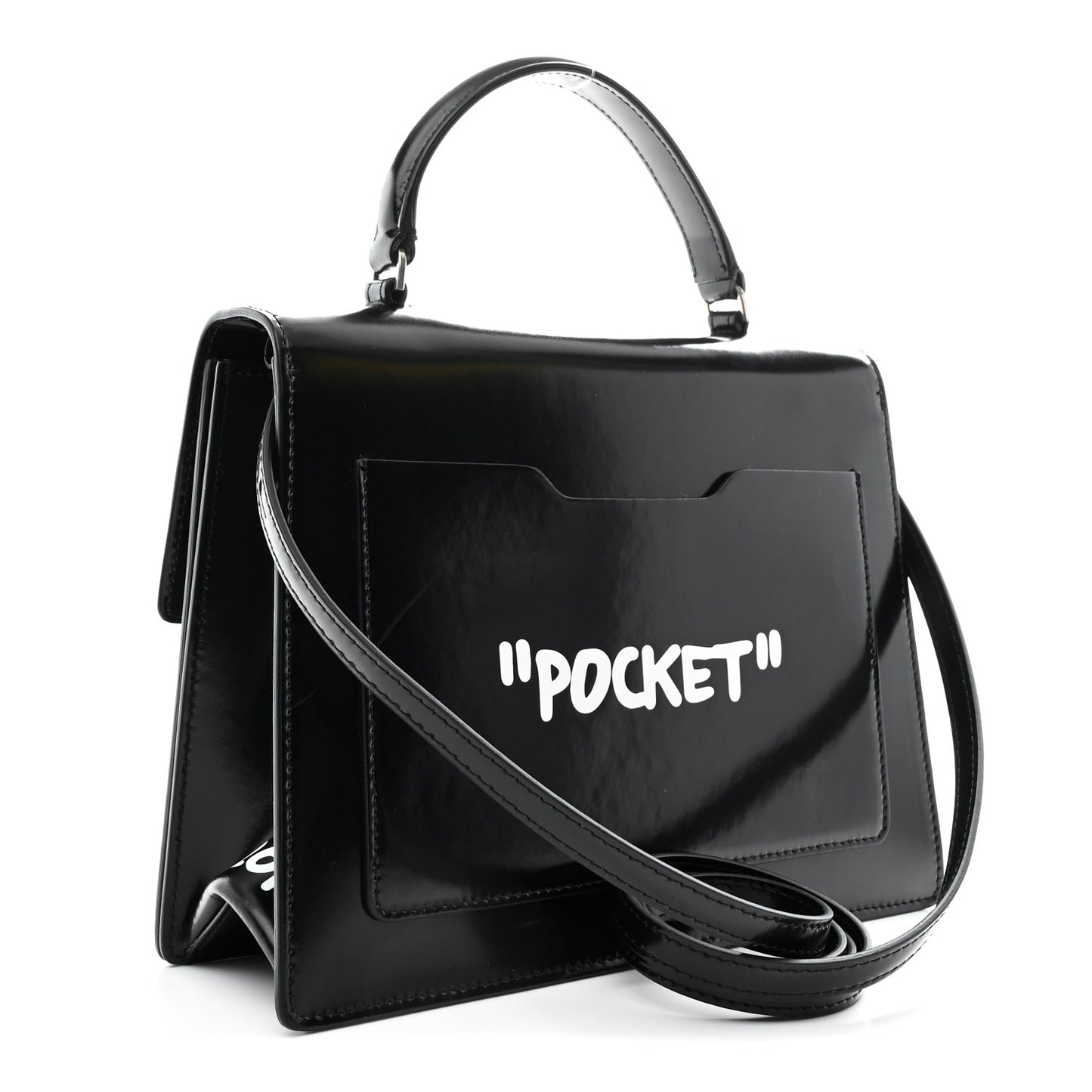 Calfskin Jitney 2.8 Not For Sale Top Handle Bag Black White