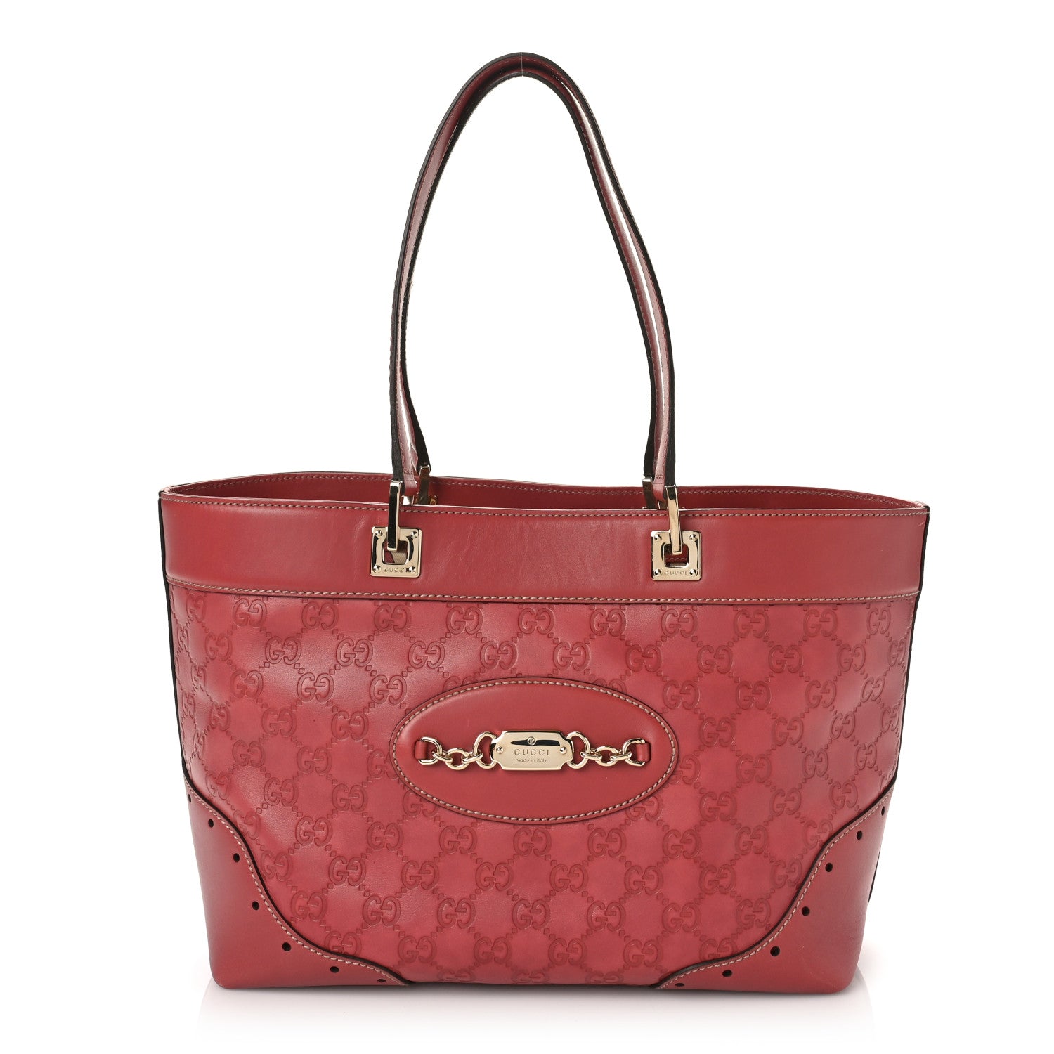Gucci Guccissima Large Punch Tote Red 1 of 10