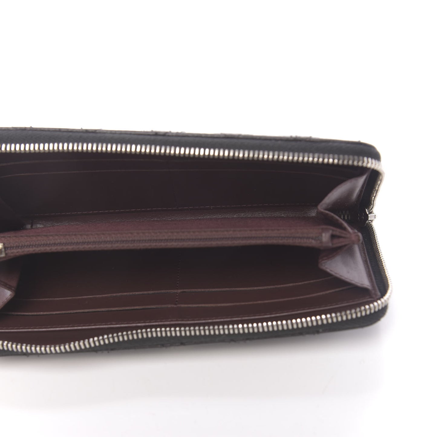 Caviar Quilted Large Gusset Zip Around Wallet Black