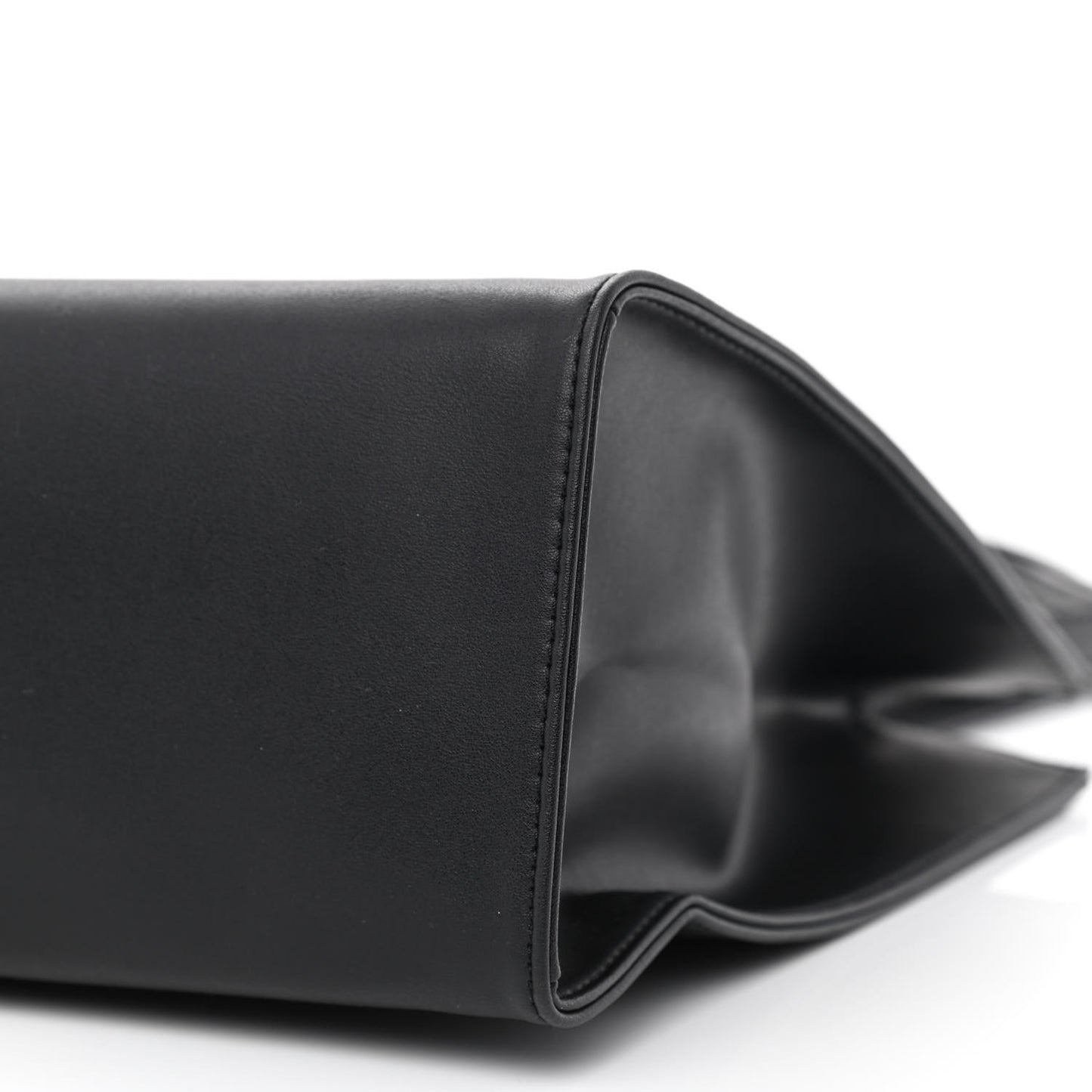 Vegan Leather Medium Shopping Bag Black