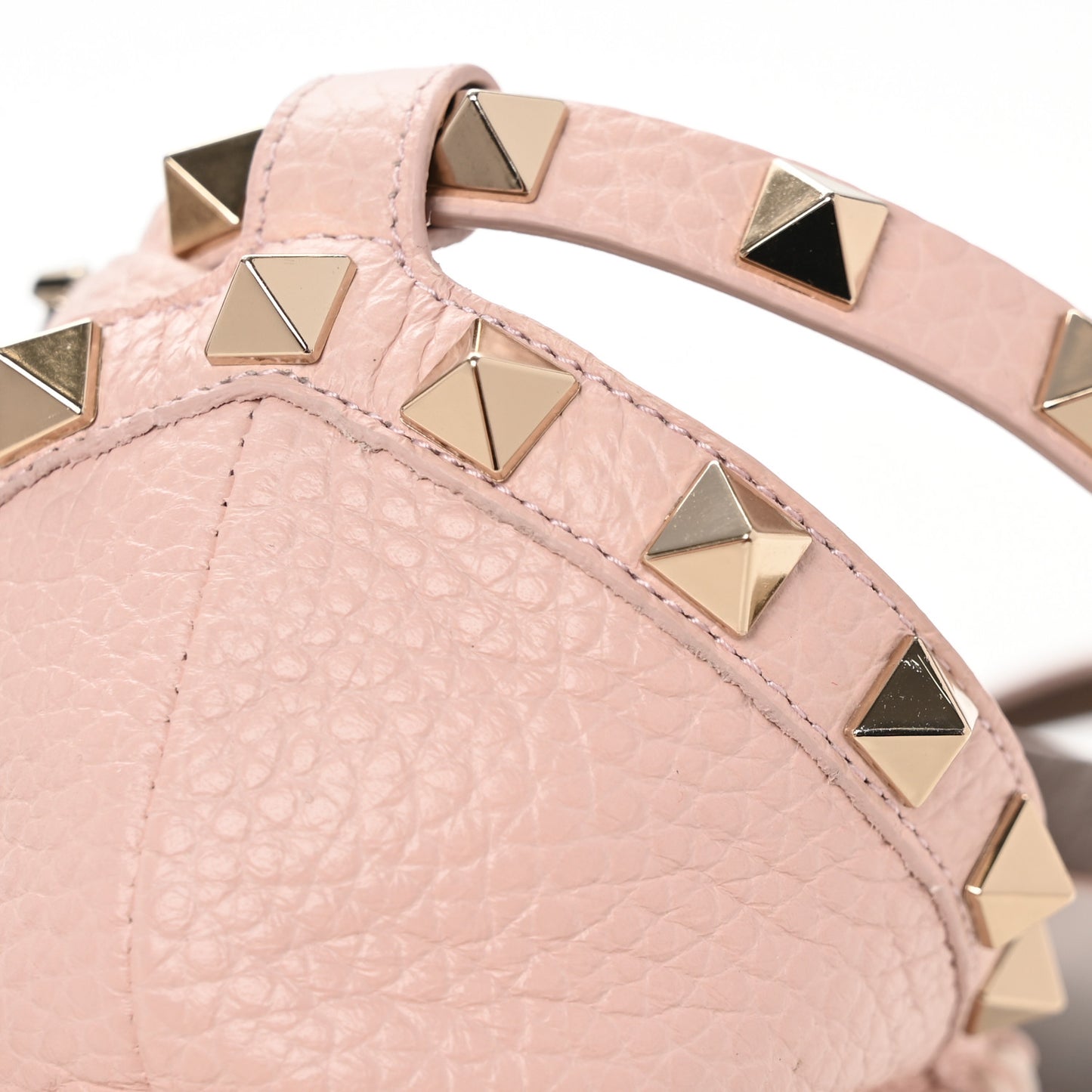 Grained Calfskin Rockstud Ankle Strap Espadrille 15/105mm Wedge Sandals 41 Rose Quartz Natural