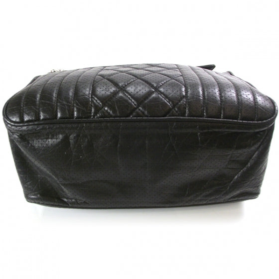 Chanel Aged Calfskin Perforated Expandable Tote Black 4 of 10