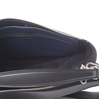Fendi Vitello Baltico Dolce Shiny Nappa Lace Up DotCom Satchel Black Blue 5 of 12
