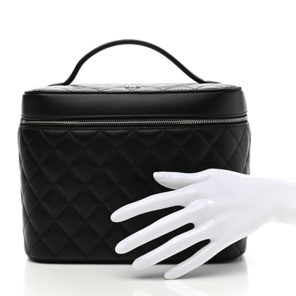 Chanel Lambskin Quilted Vanity Pouch Black 2 of 9