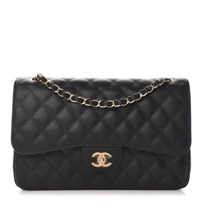 Chanel Caviar Quilted Jumbo Double Flap Black 1 of 11