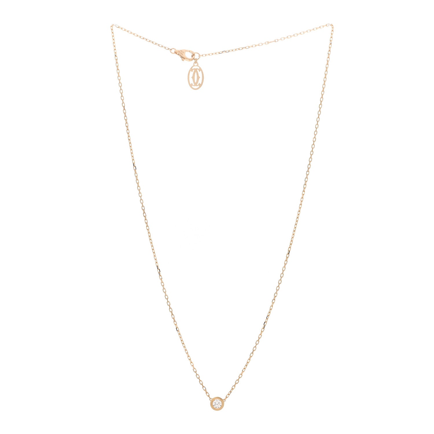 Cartier 18K Yellow Gold Diamond LM D'Amour Pendant Necklace 3 of 5