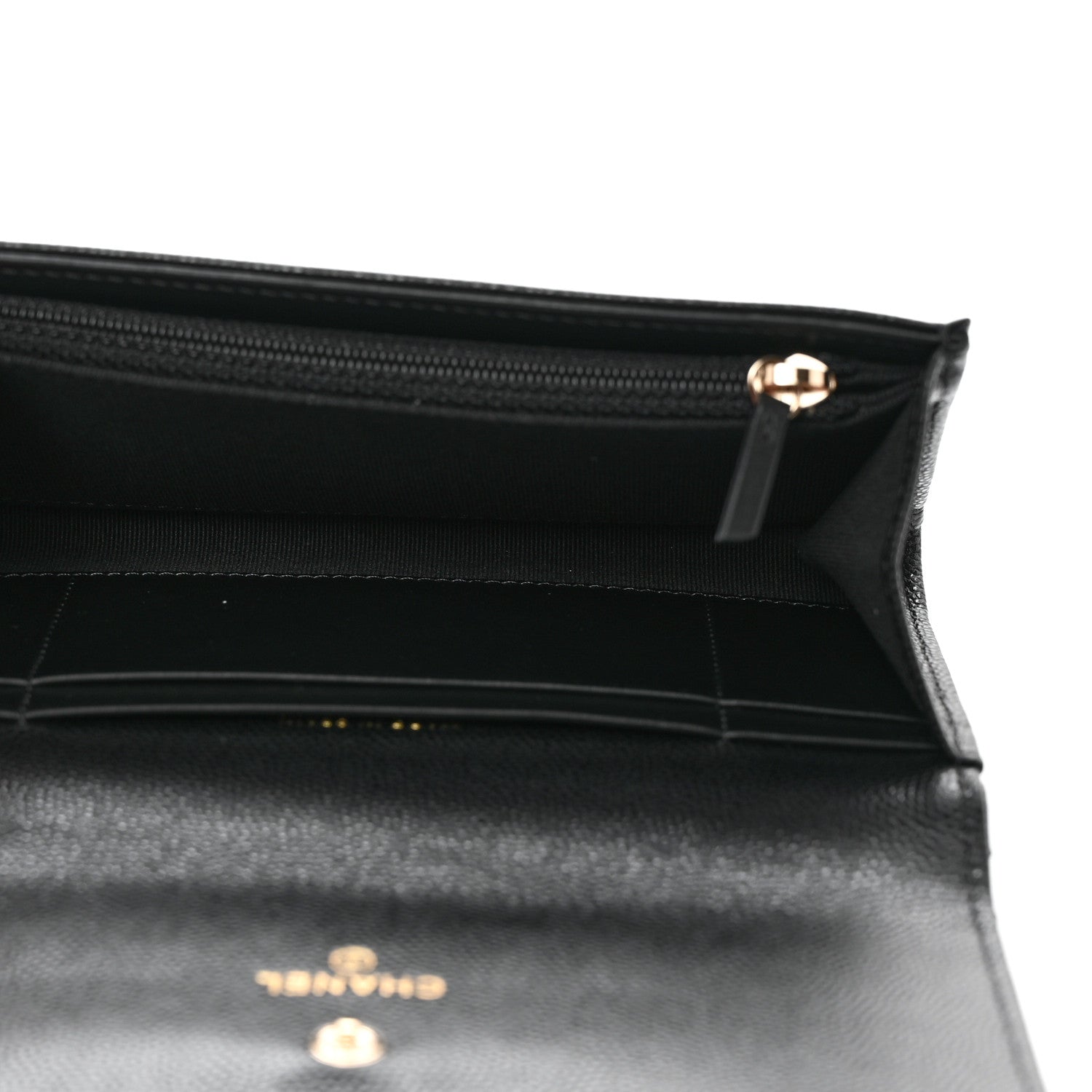 Chanel Caviar Quilted Crystal CC Large Gusset Flap Wallet Black 5 of 9
