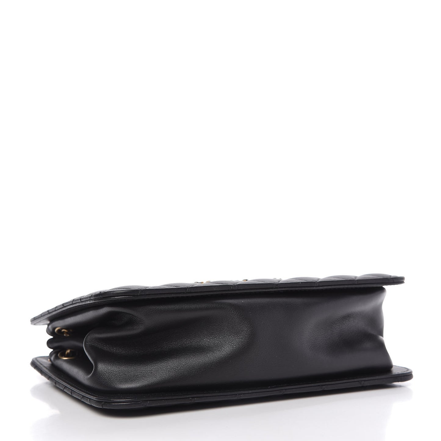 Calfskin Quilted CC Chain Accordion Tote Black
