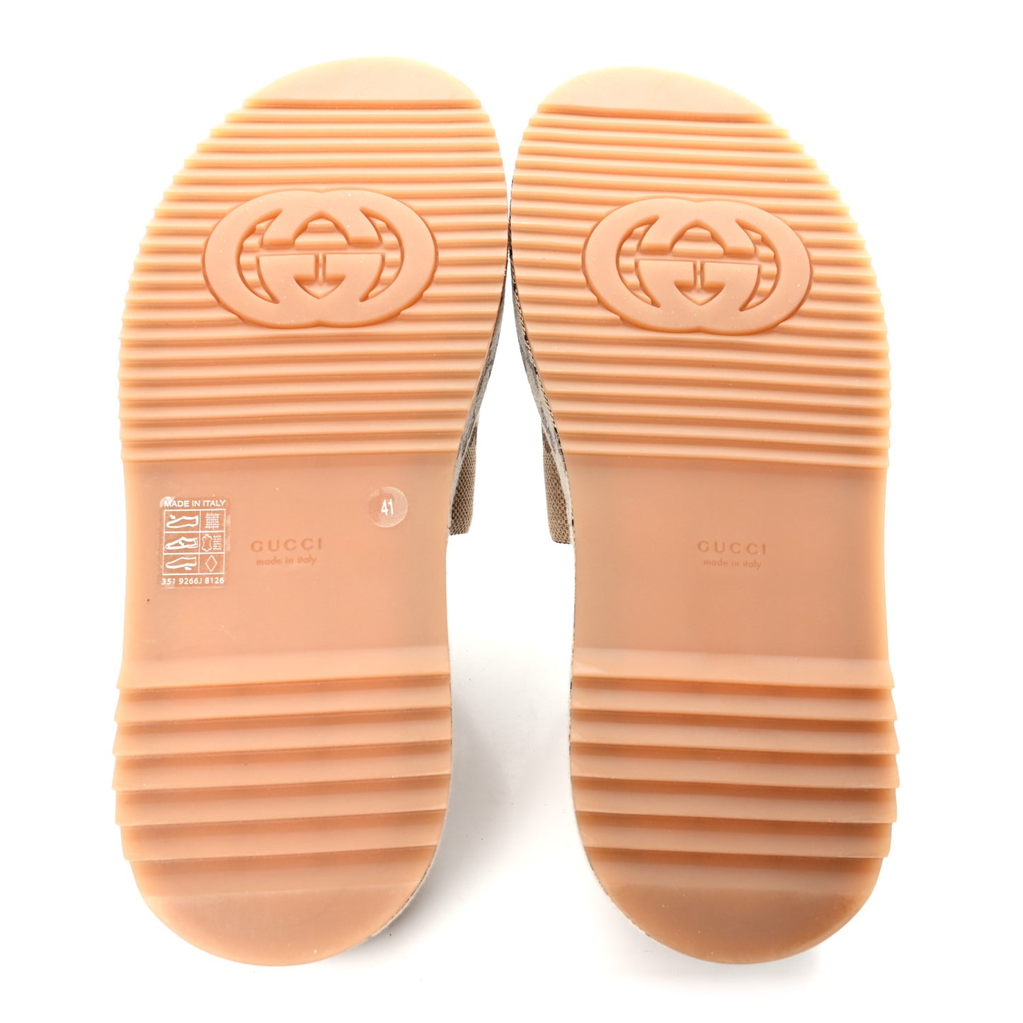 Monogram Maxi GG Angelina Platform 55mm Slide Sandals 41 Camel Ebony
