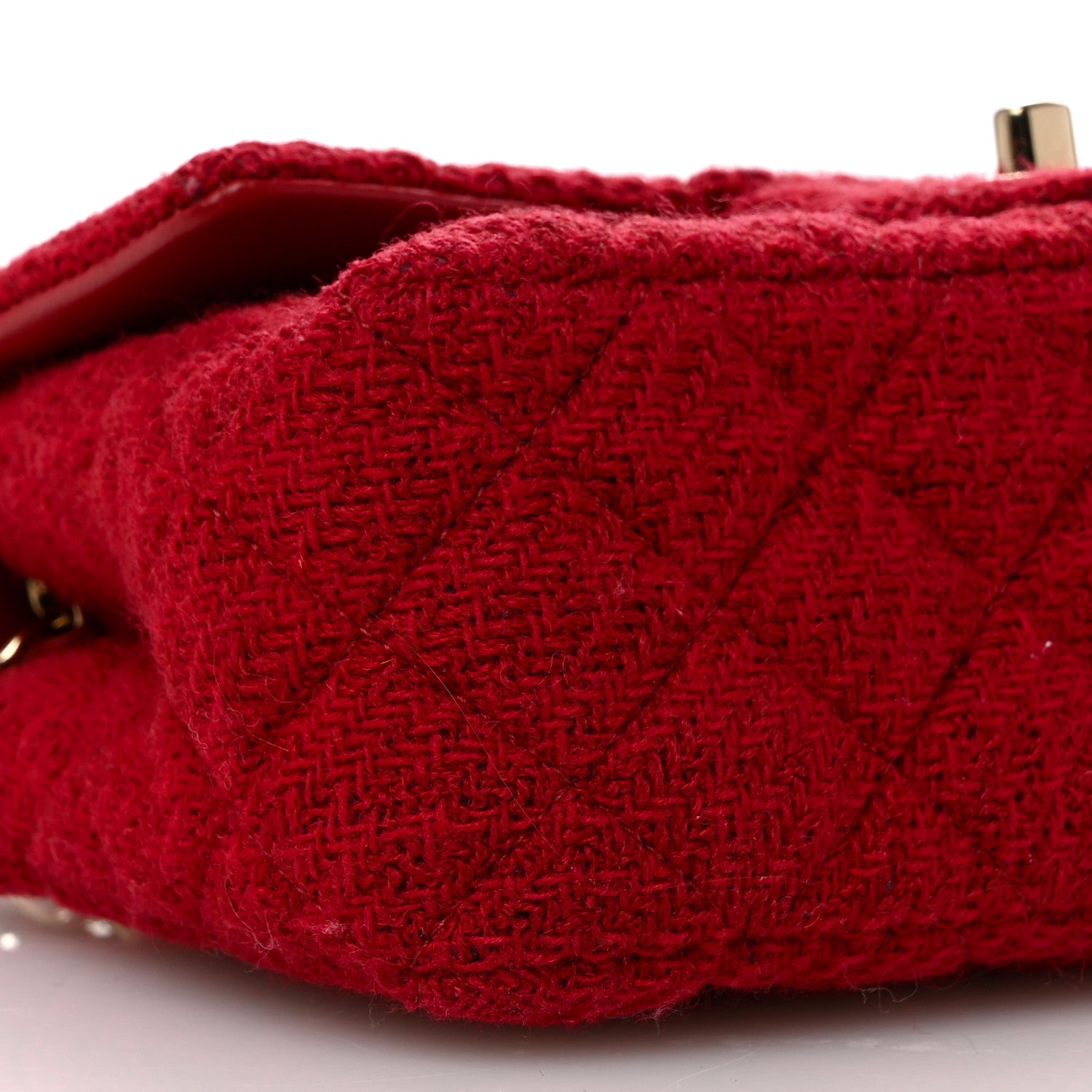 Chanel Tweed Quilted Mini Rectangular Flap Red 9 of 10