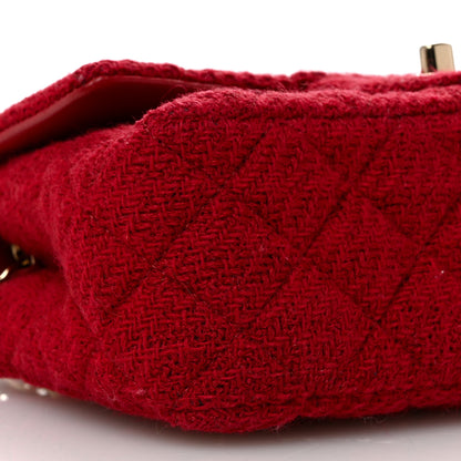 Chanel Tweed Quilted Mini Rectangular Flap Red 9 of 10