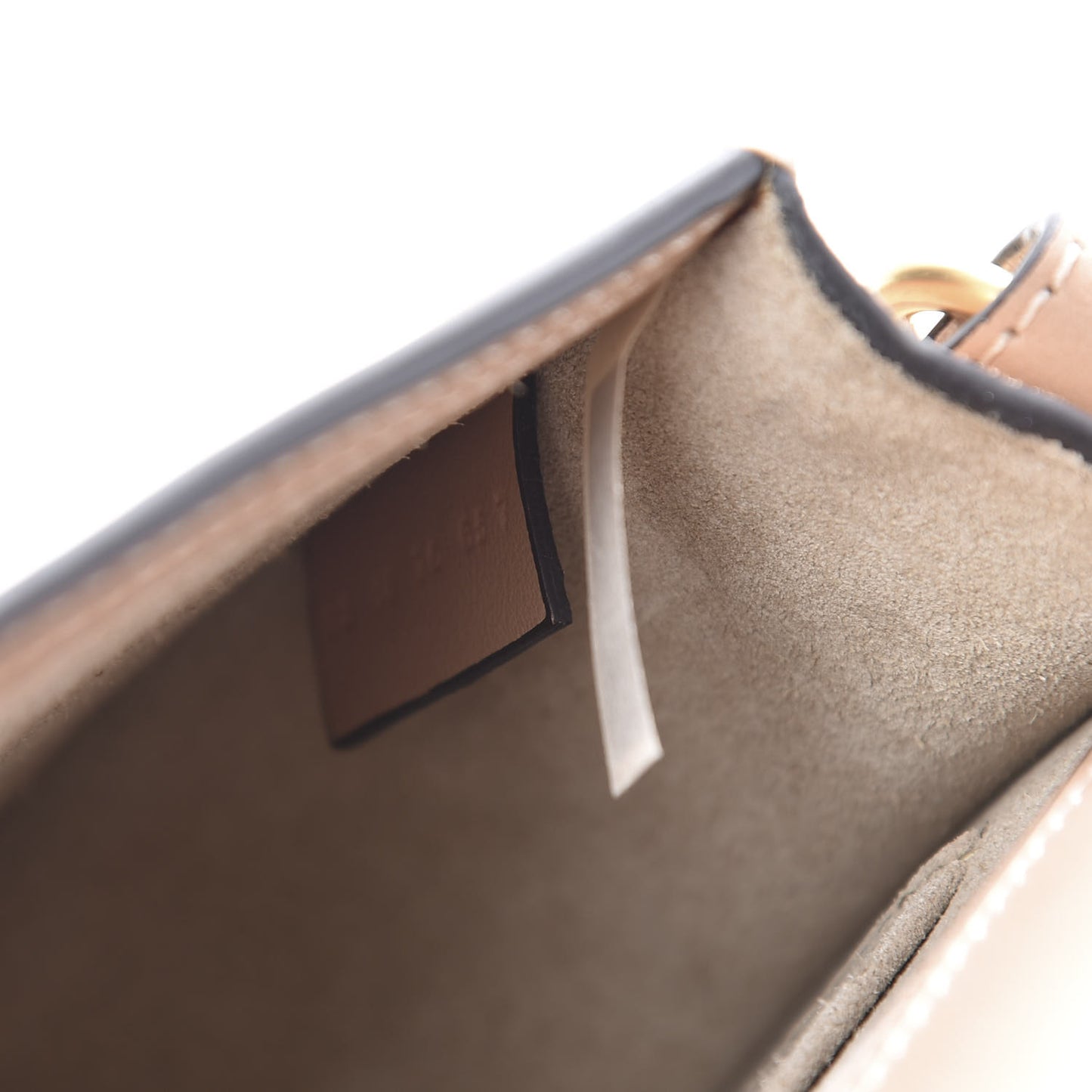 Calfskin Suede Small Nile Bracelet Bag Biscotti Beige
