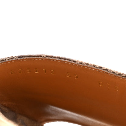 Gucci Monogram Maxi GG Angelina Platform 55mm Slide Sandals 39 Camel Ebony 9 of 10