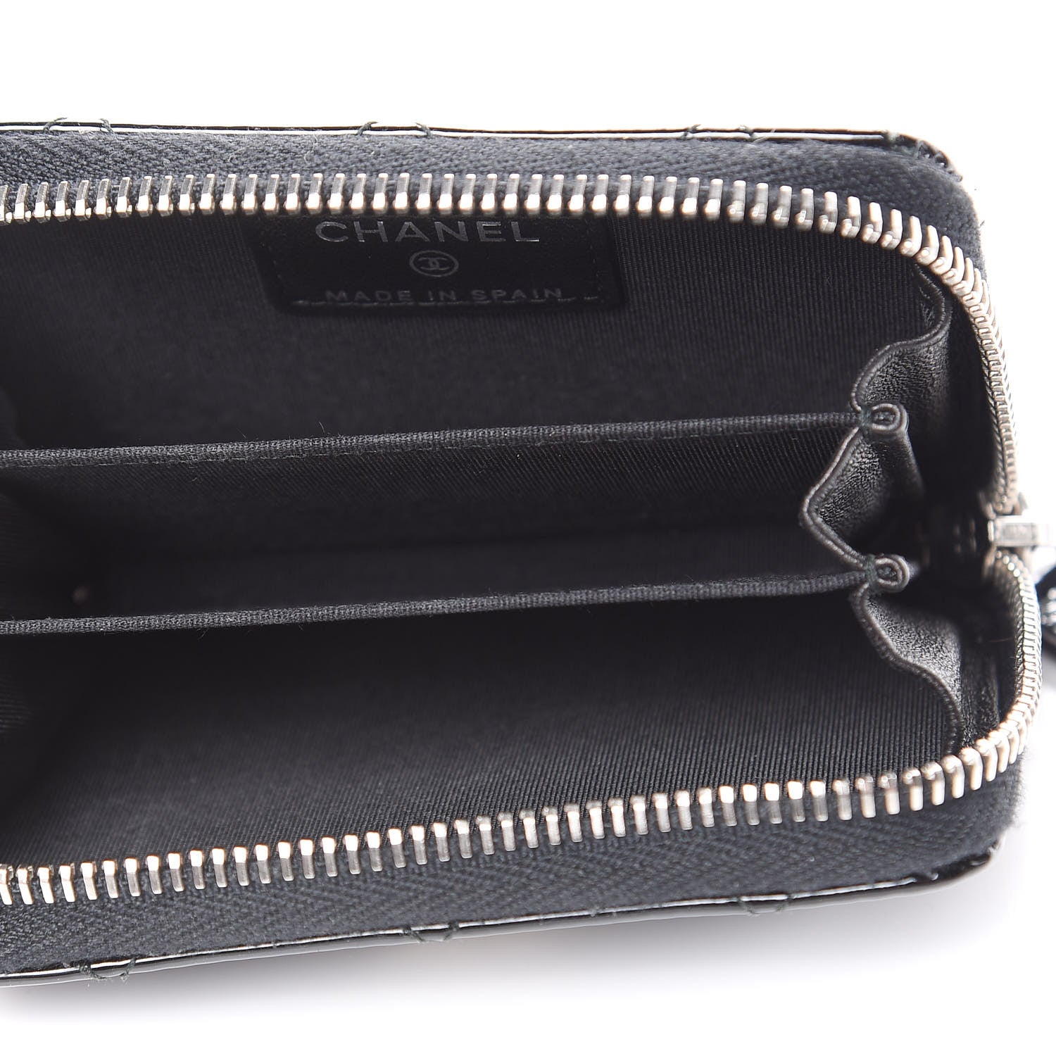 Chanel Patent Quilted Coco Boy Zip Coin Purse Black 5 of 8