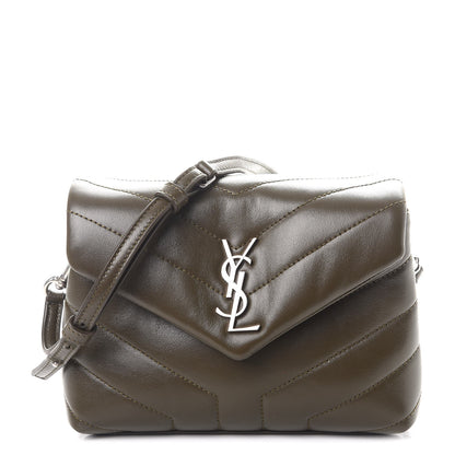 Saint Laurent Calfskin Y Quilted Monogram Toy Loulou Chain Satchel Dark Khaki 1 of 9