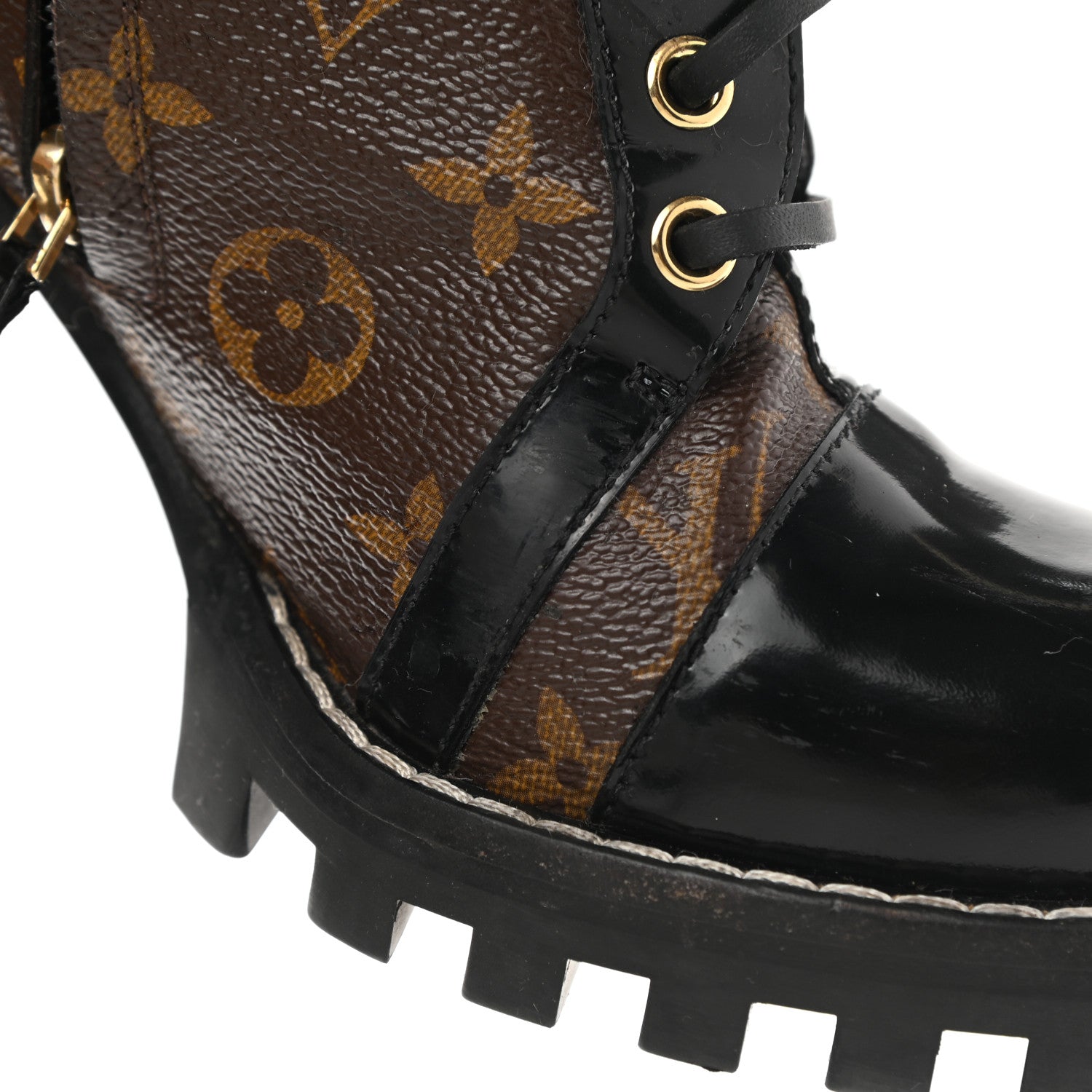 Louis Vuitton Patent Calfskin Monogram Star Trail Ankle Boots 40 Black 15 of 16