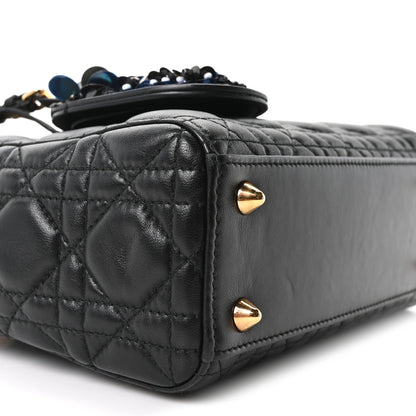 Christian Dior Lambskin Cannage Small Jeweled Lady Dior Black 9 of 10