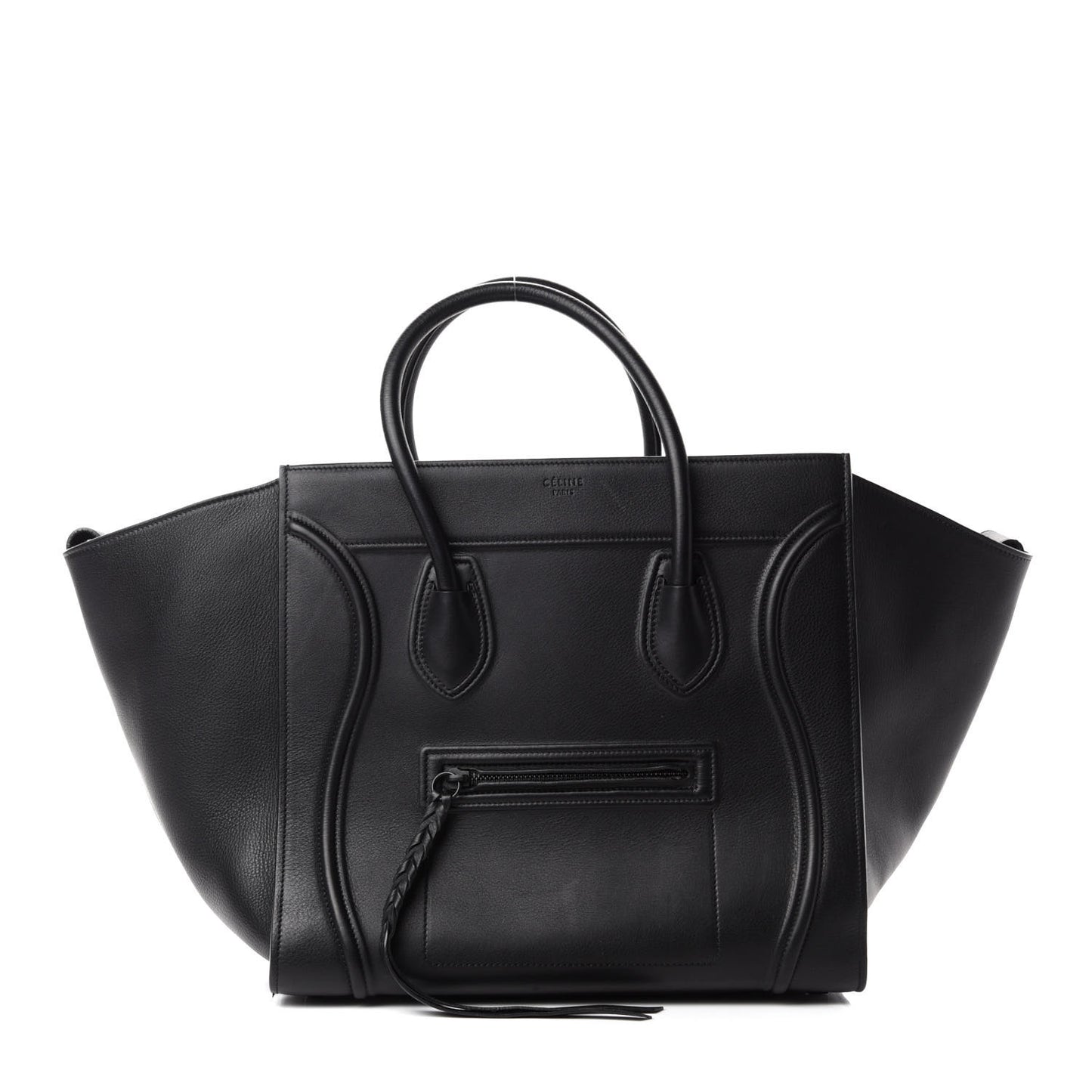 Smooth Calfskin Medium Phantom Luggage Black