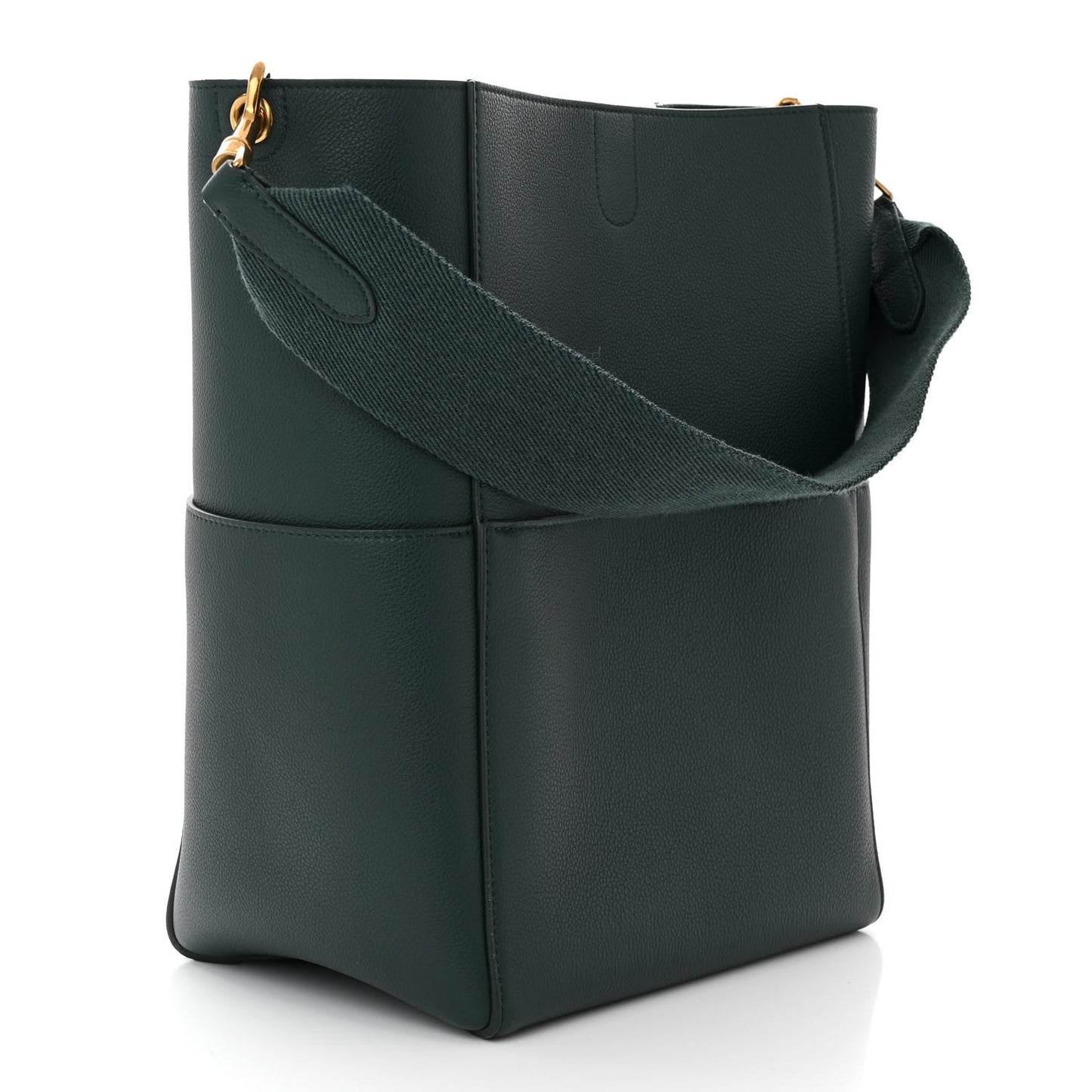 Soft Grained Calfskin Sangle Bucket Bag Amazone