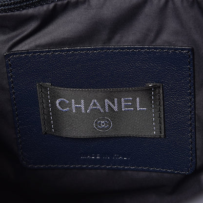 Chanel Nylon Embossed Doudoune Bowling Bag Silver 7 of 8