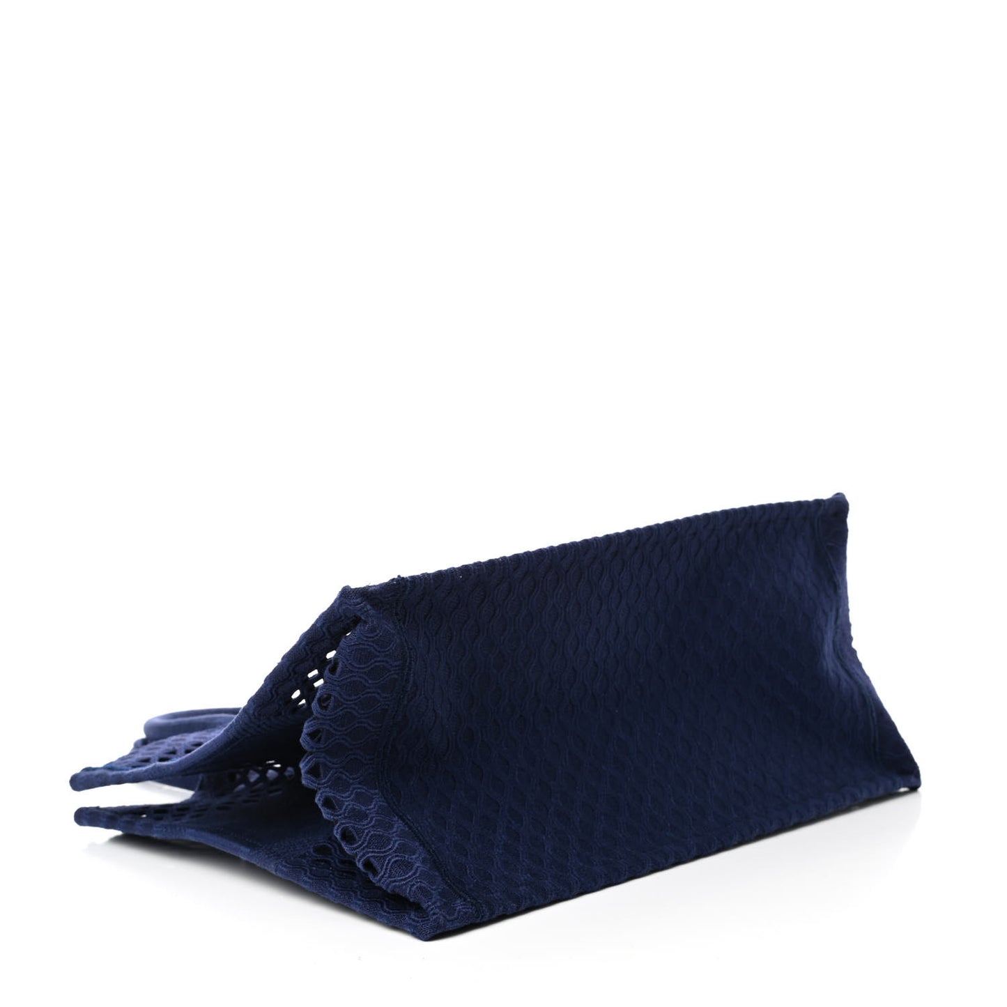 Mesh Embroidered Medium Book Tote Navy Blue