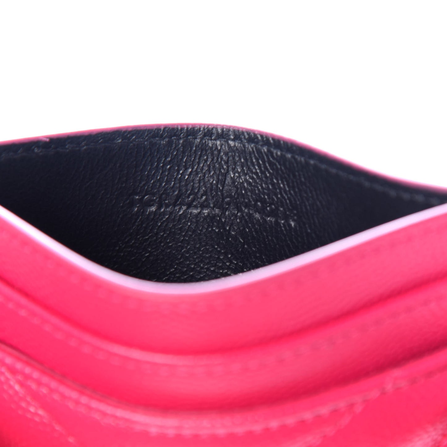 Grain De Poudre Matelasse Chevron Monogram Credit Card Case Fresh Fuxia