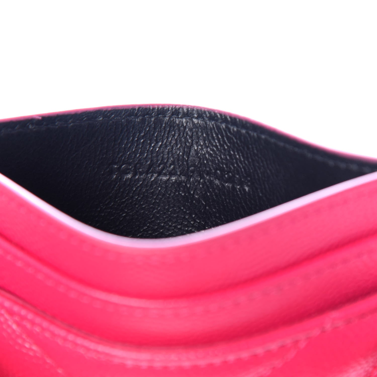 Saint Laurent Grain De Poudre Matelasse Chevron Monogram Credit Card Case Fresh Fuxia 7 of 8