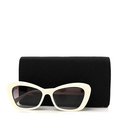 Chanel Acetate Pearl Cat Eye CC Sunglasses 5481-H White 7 of 7