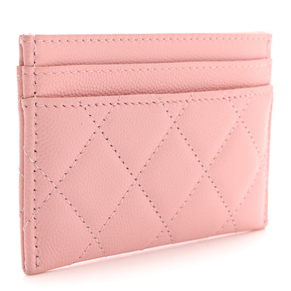 Chanel Caviar Quilted Crystal CC Logo Card Holder Light Pink 3 of 7