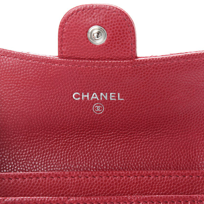 Chanel Caviar Quilted Flap Card Holder Dark Pink 6 of 9