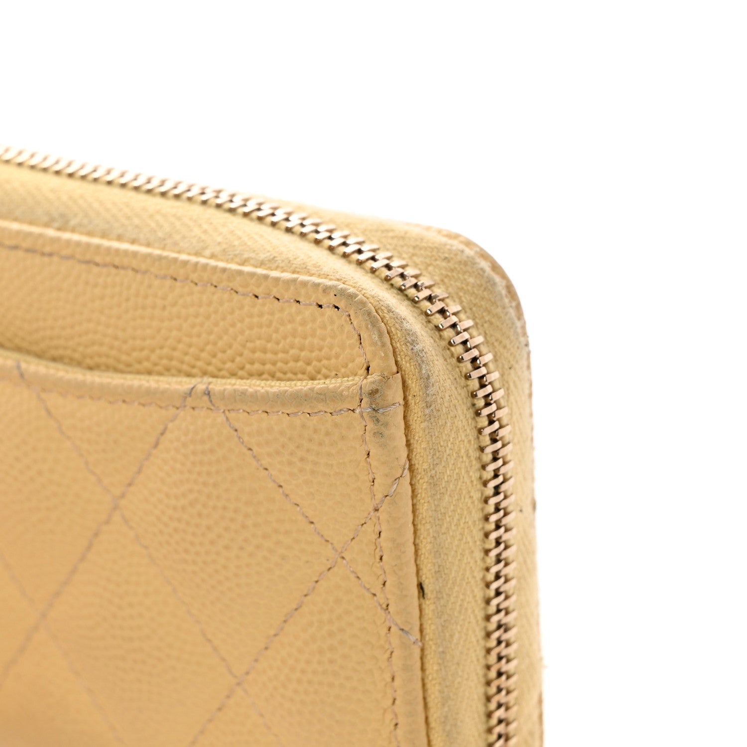 Chanel Caviar Quilted Zip Coin Purse Yellow 10 of 12