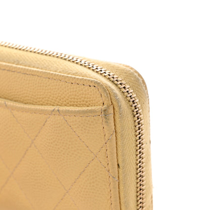 Chanel Caviar Quilted Zip Coin Purse Yellow 10 of 12