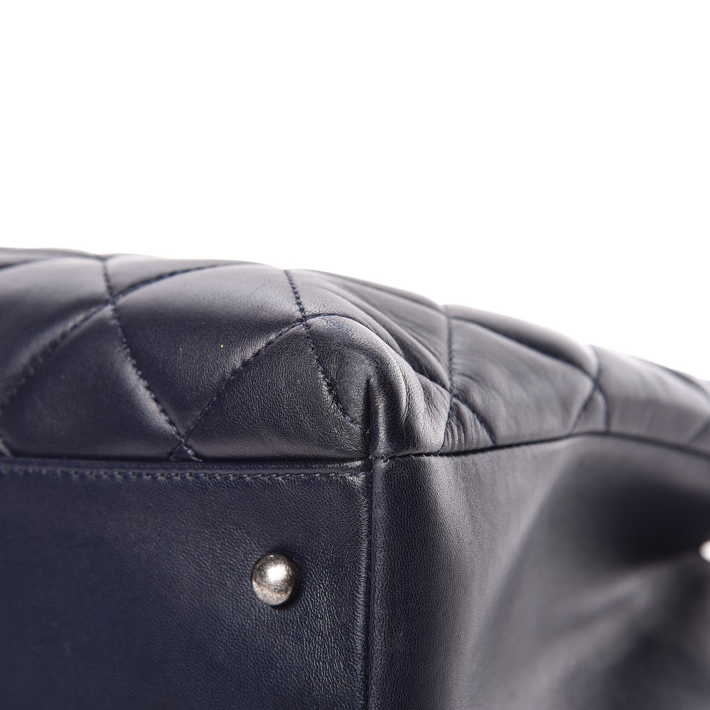 Lambskin Quilted Trendy CC Tote Navy