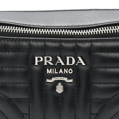 Prada Soft Calfskin Impunture Diagramme Belt Bag Black 8 of 10